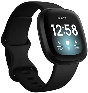 Fitbit Versa 3 - Smartwatch per benessere e forma fisica con 6 mesi di abbonamento Premium inclusi, GPS integrato, Livello di Recupero Giornaliero e durata della batteria oltre 6 giorni