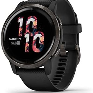 Garmin Venu 2 - Smartwatch ultra-brillante, Display AMOLED, 45mm, GPS, Cardio, SpO2, Workout HIIT, Garmin Coach, Garmin Pay, Musica, Nero (Slate & Black)