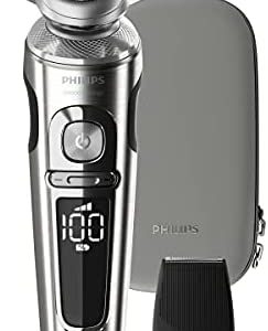 Philips SP9820/12 Rasoio Elettrico S9000 Prestige Wet&Dry Rasoio Elettrico da Uomo con Sensore BeardAdapt, Rifinitore