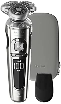 Philips SP9820/12 Rasoio Elettrico S9000 Prestige Wet&Dry Rasoio Elettrico da Uomo con Sensore BeardAdapt, Rifinitore