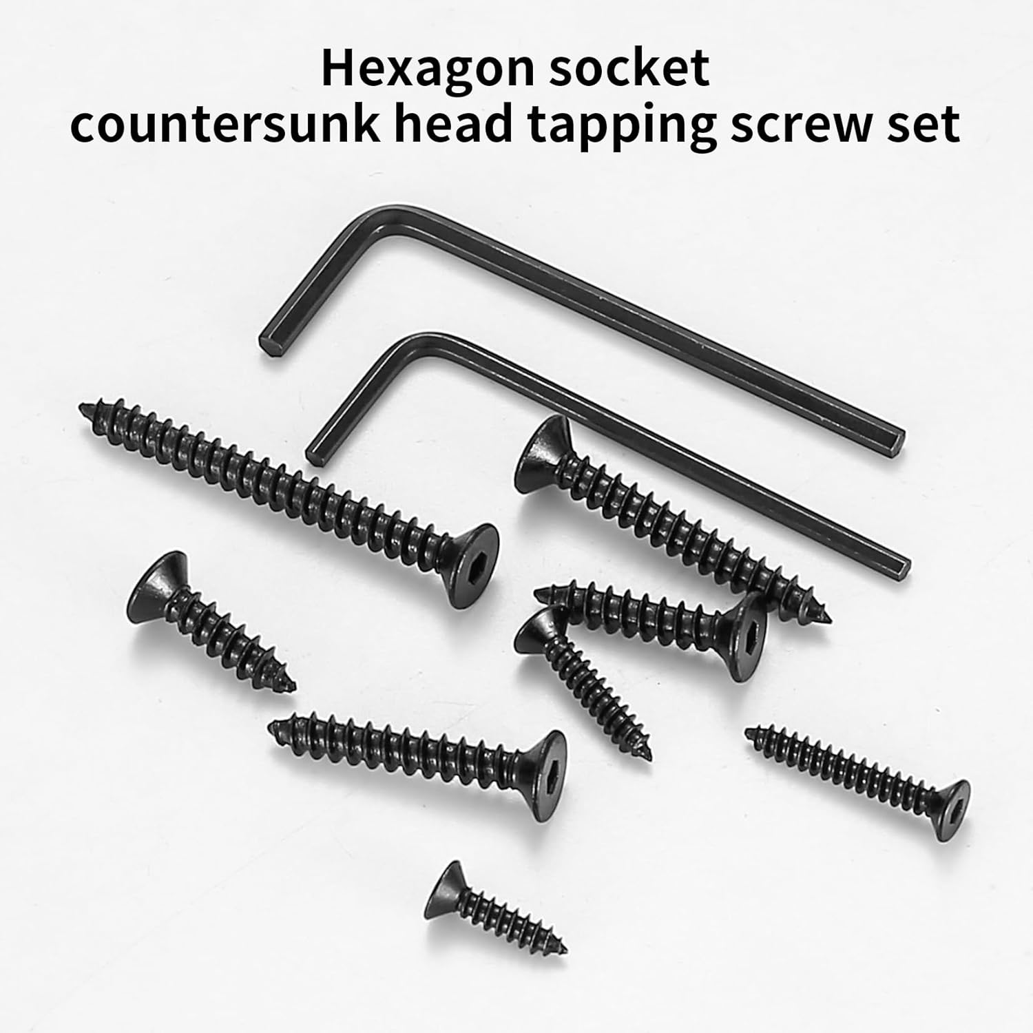 245 Pcs M3 M4 Wood screws, assortments of self -tapping screws for wood, set of flat head screws, flared head screws with built -in hexagon, kit of plastic plastic sheet metal