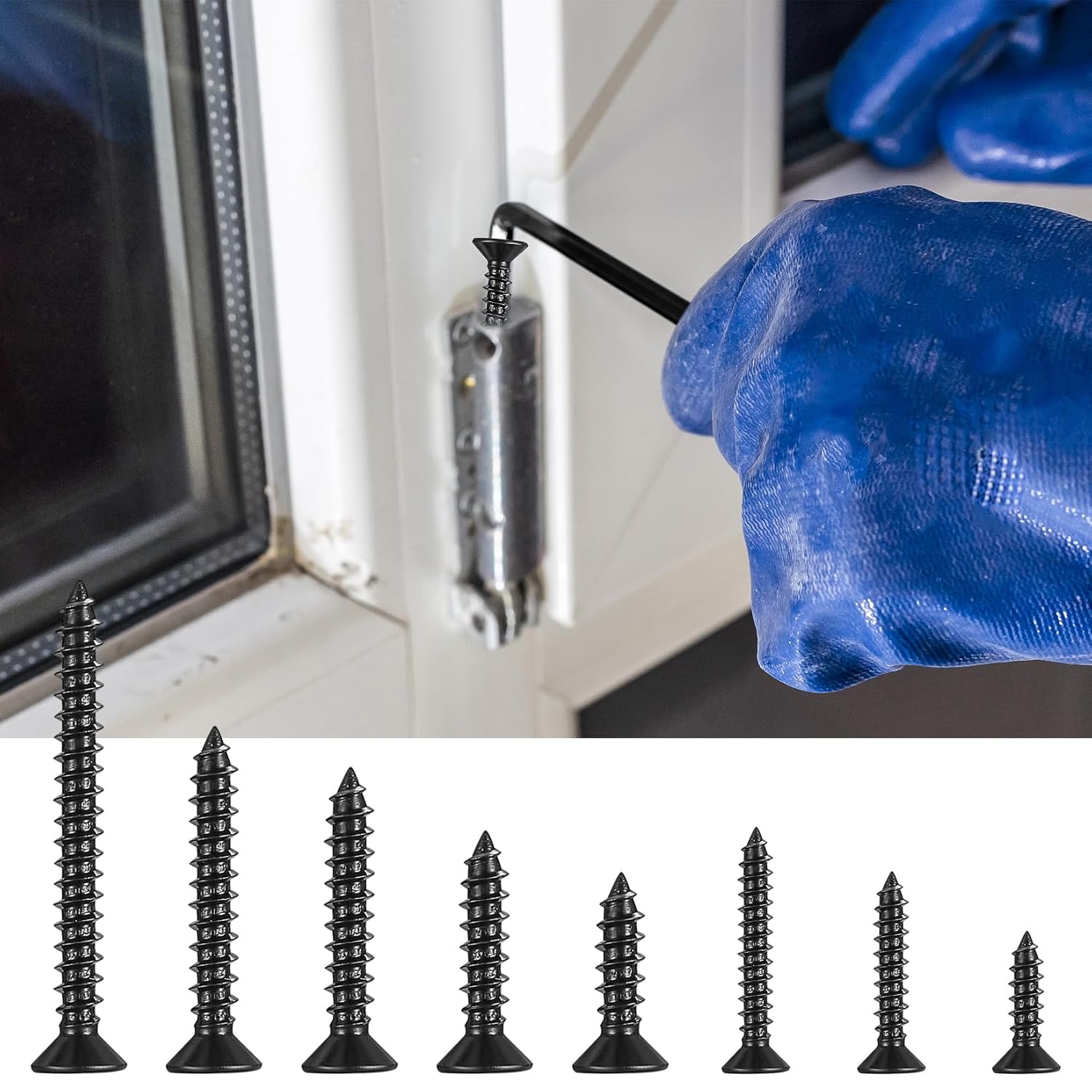 245 Pcs M3 M4 Wood screws, assortments of self -tapping screws for wood, set of flat head screws, flared head screws with built -in hexagon, kit of plastic plastic sheet metal