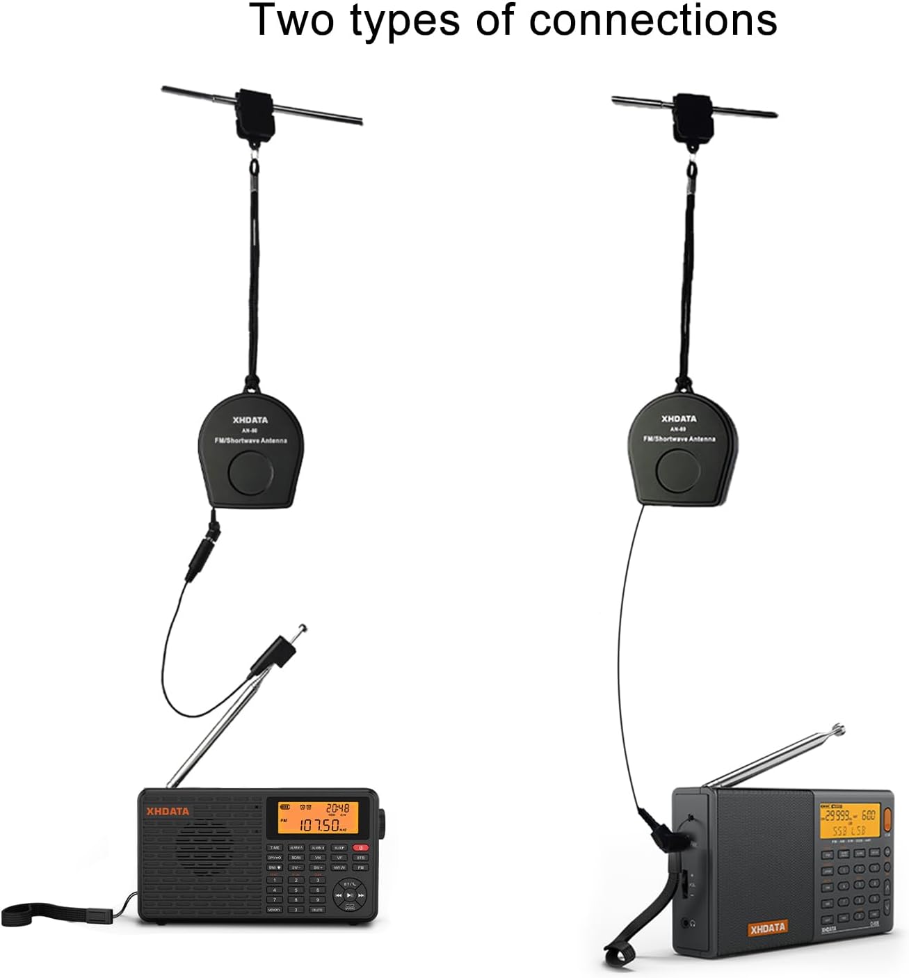 AN-80 Shortwave Reel Antenna FM SW External Antenna Whip Antenna to Improve Signal Reception Suitable for FM SW Radio Small