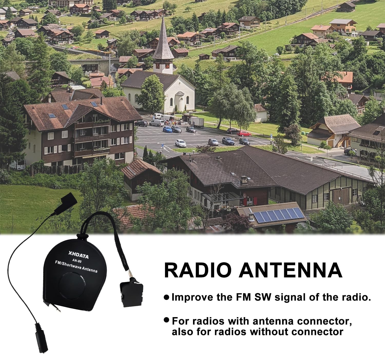 AN-80 Shortwave Reel Antenna FM SW External Antenna Whip Antenna to Improve Signal Reception Suitable for FM SW Radio Small