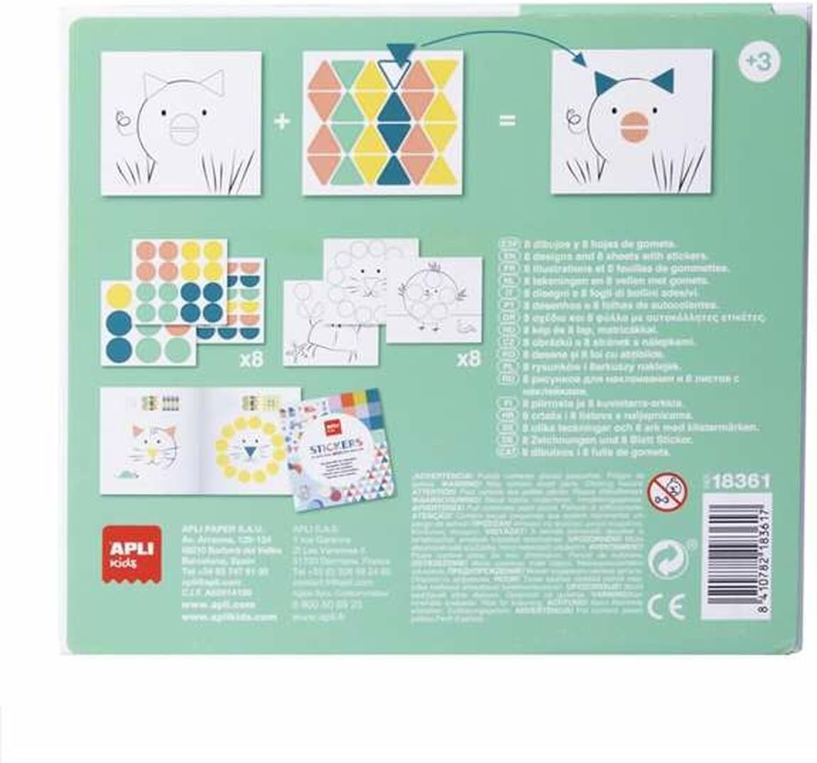 APLI KIDS 18361 - Set of multicolored rubber in metal box, animal model