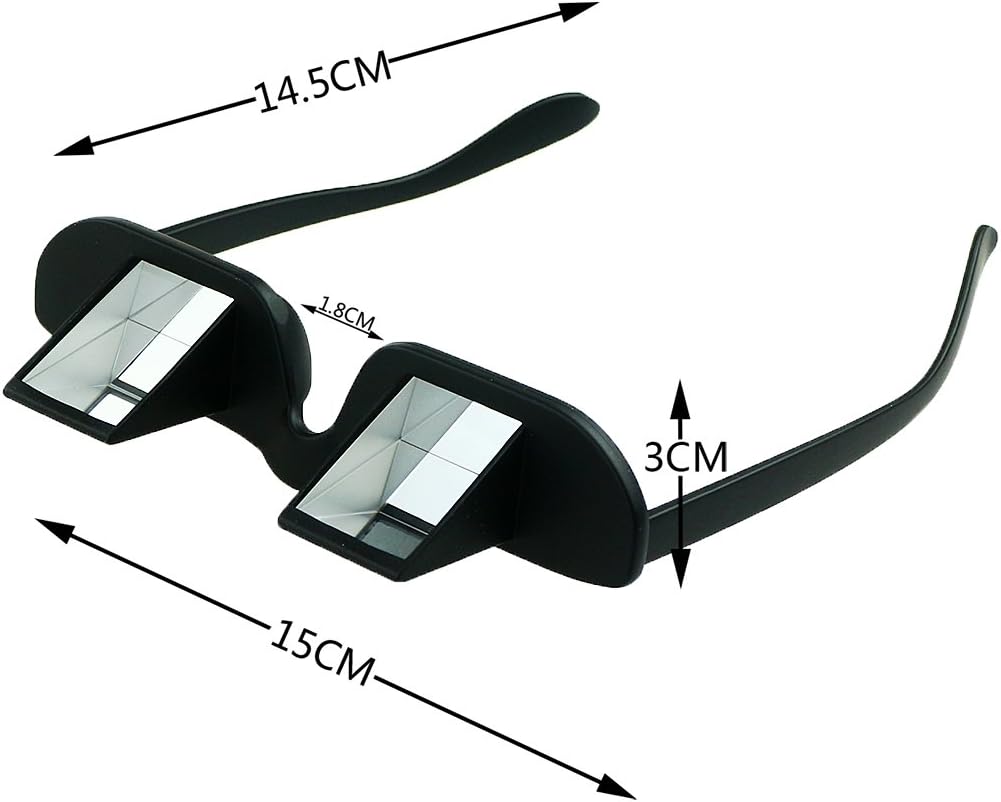 Asnlove Lazy Glasses, Lazy Reader 90 Grad, unisex prismatic glasses with 90 ° angular for horizontal viewing views lying on the bed or watching TV