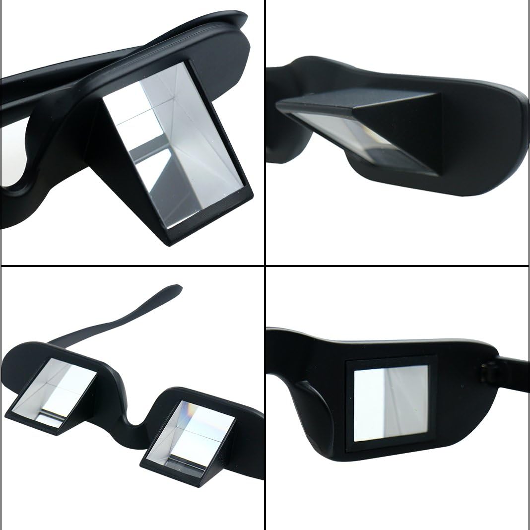 Asnlove Lazy Glasses, Lazy Reader 90 Grad, unisex prismatic glasses with 90 ° angular for horizontal viewing views lying on the bed or watching TV