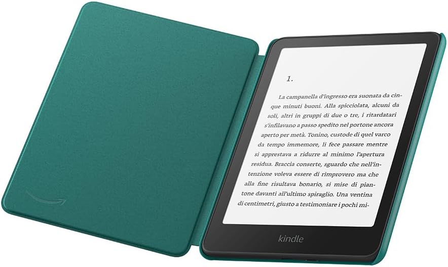 Case for Amazon Kindle Paperwhite and Amazon Kindle Colorsoft, light and waterproof, folding protective case | Green Green Fabric