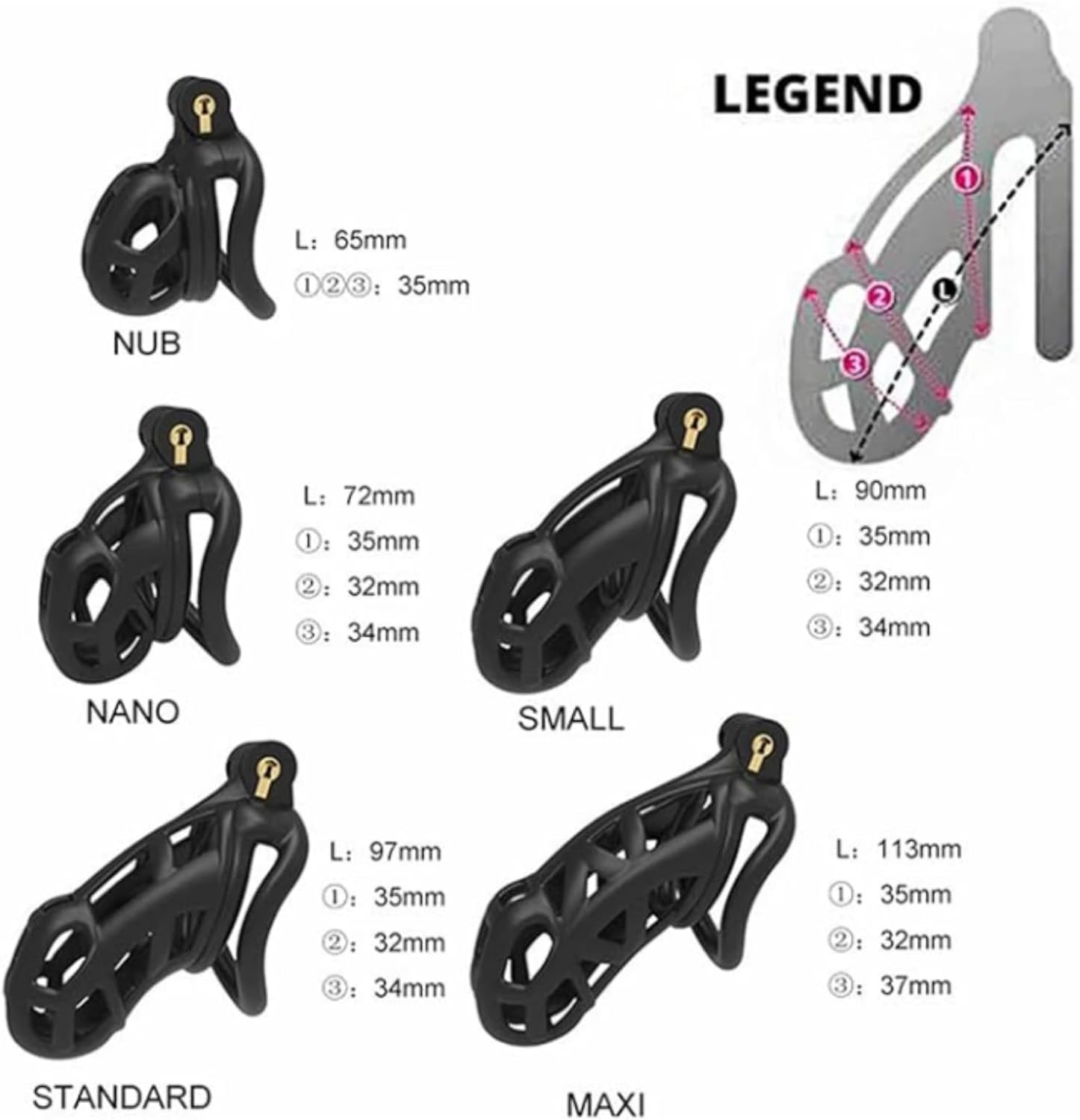 Comfortable training cage for men with rings of 4 sizes and invisible block, special protective cage for men -itha01a nub