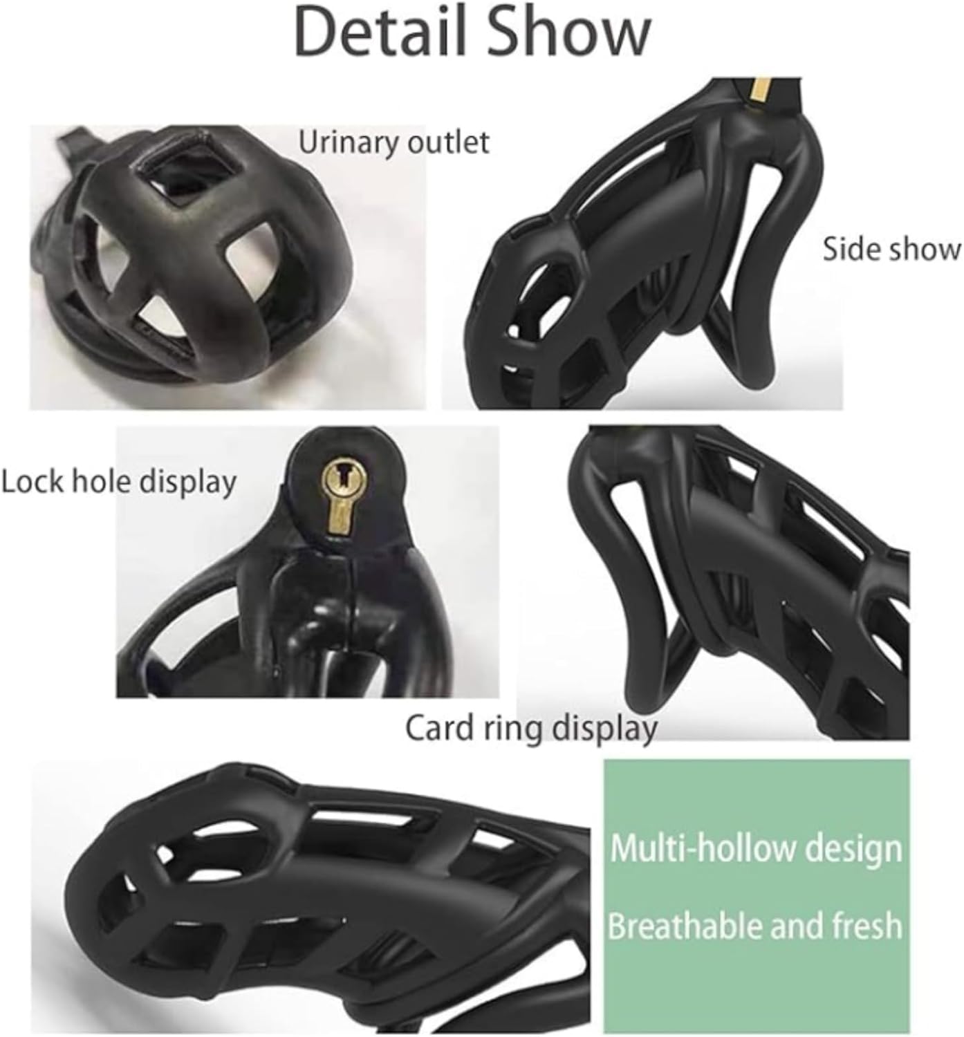 Comfortable training cage for men with rings of 4 sizes and invisible block, special protective cage for men -itha01a nub