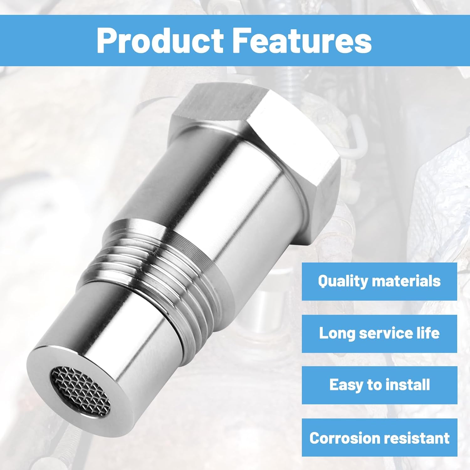 Dbreaks 2pcs Universal O2 Oxygen Sensor Adapter, 45mm spacer oxygen sensor, Extender Oxygen Sensor for M18 x 1.5 exhaust systems