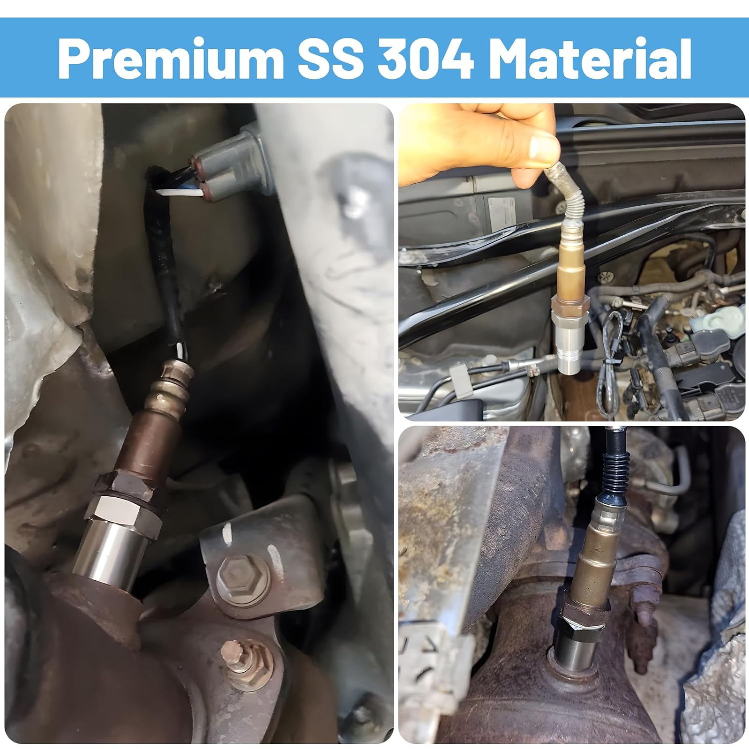 Dbreaks 2pcs Universal O2 Oxygen Sensor Adapter, 45mm spacer oxygen sensor, Extender Oxygen Sensor for M18 x 1.5 exhaust systems