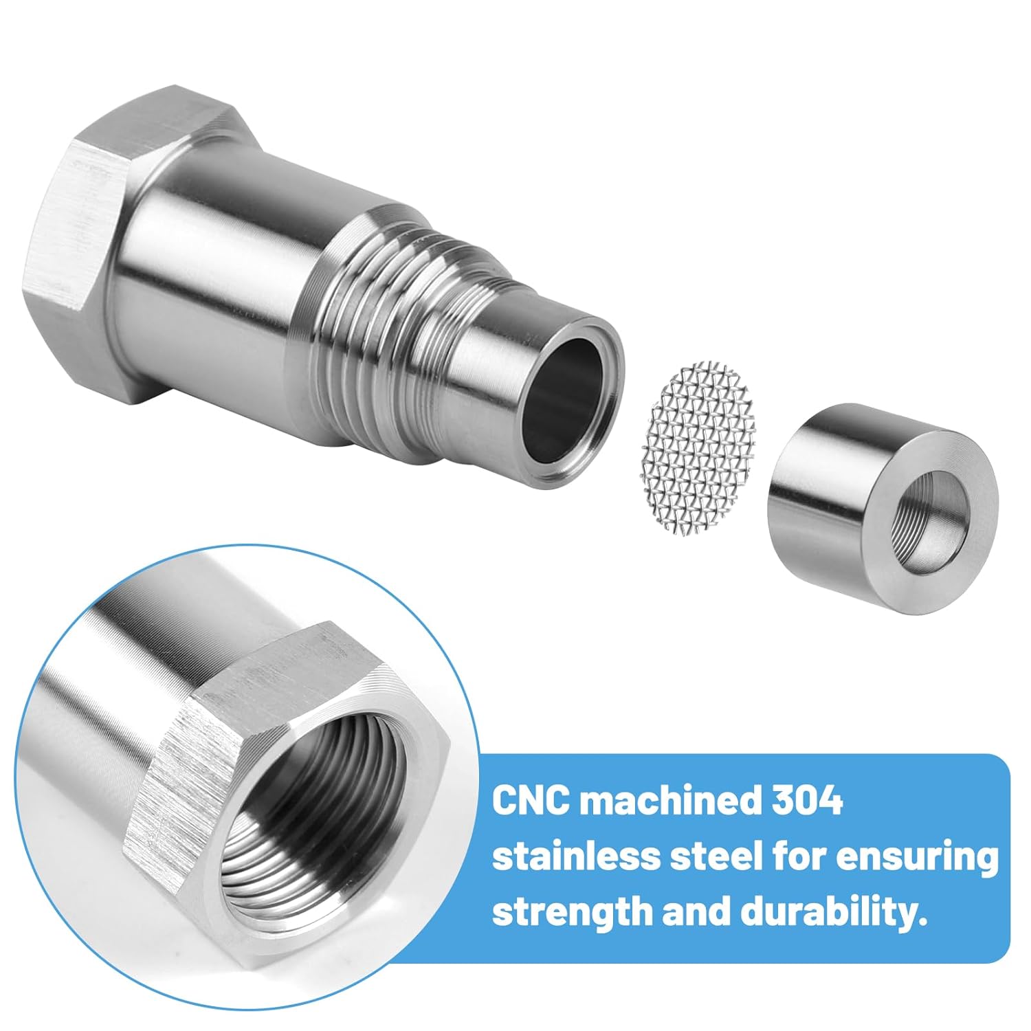 Dbreaks 2pcs Universal O2 Oxygen Sensor Adapter, 45mm spacer oxygen sensor, Extender Oxygen Sensor for M18 x 1.5 exhaust systems