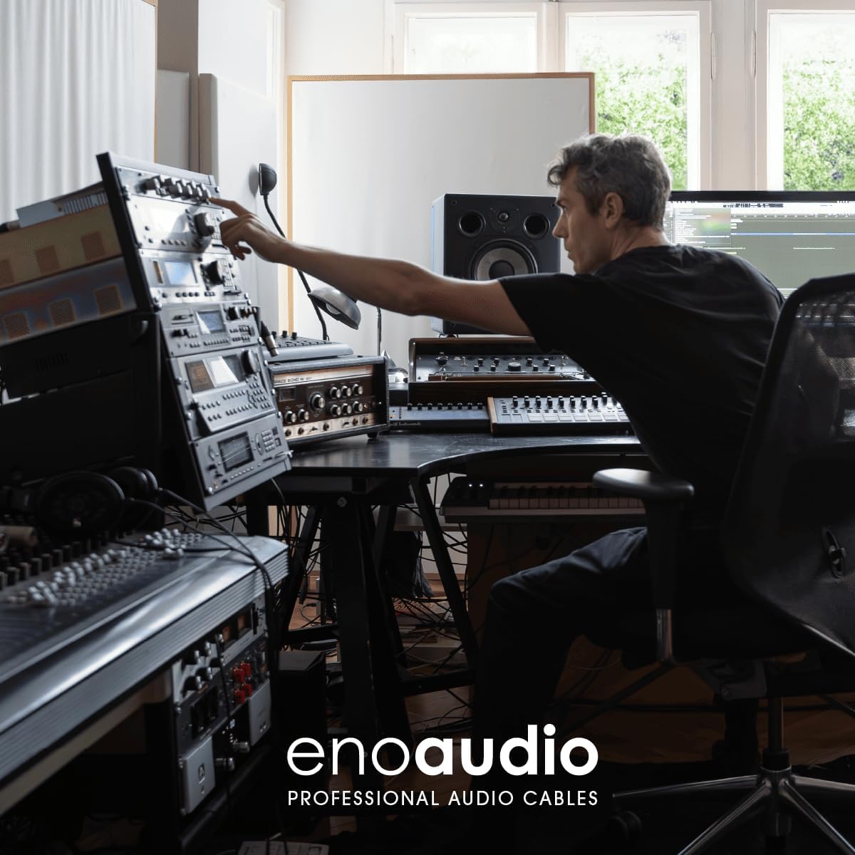 ENAUDIO MOGAMI 2534 Quad Professionel Studio Symmetrical microphone cable | Neutrik Gold XLR female - Male XLR | Hifi, red, 15 m