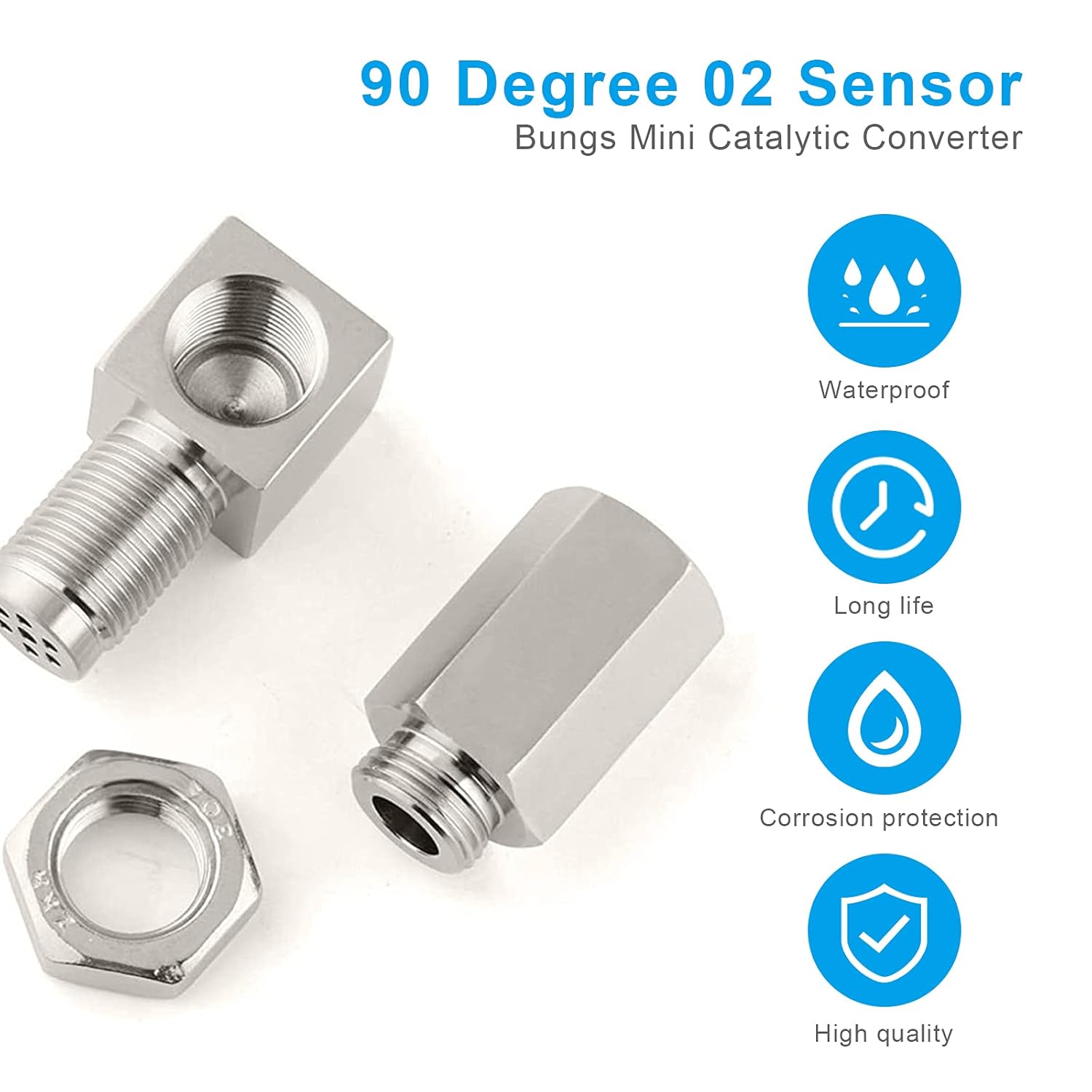 Extender oxygen sensor, 90 degrees O2 oxygen sensor Lambda probe adapter for cars, car oxygen sensor M18x1.5mm, for exhaust systems