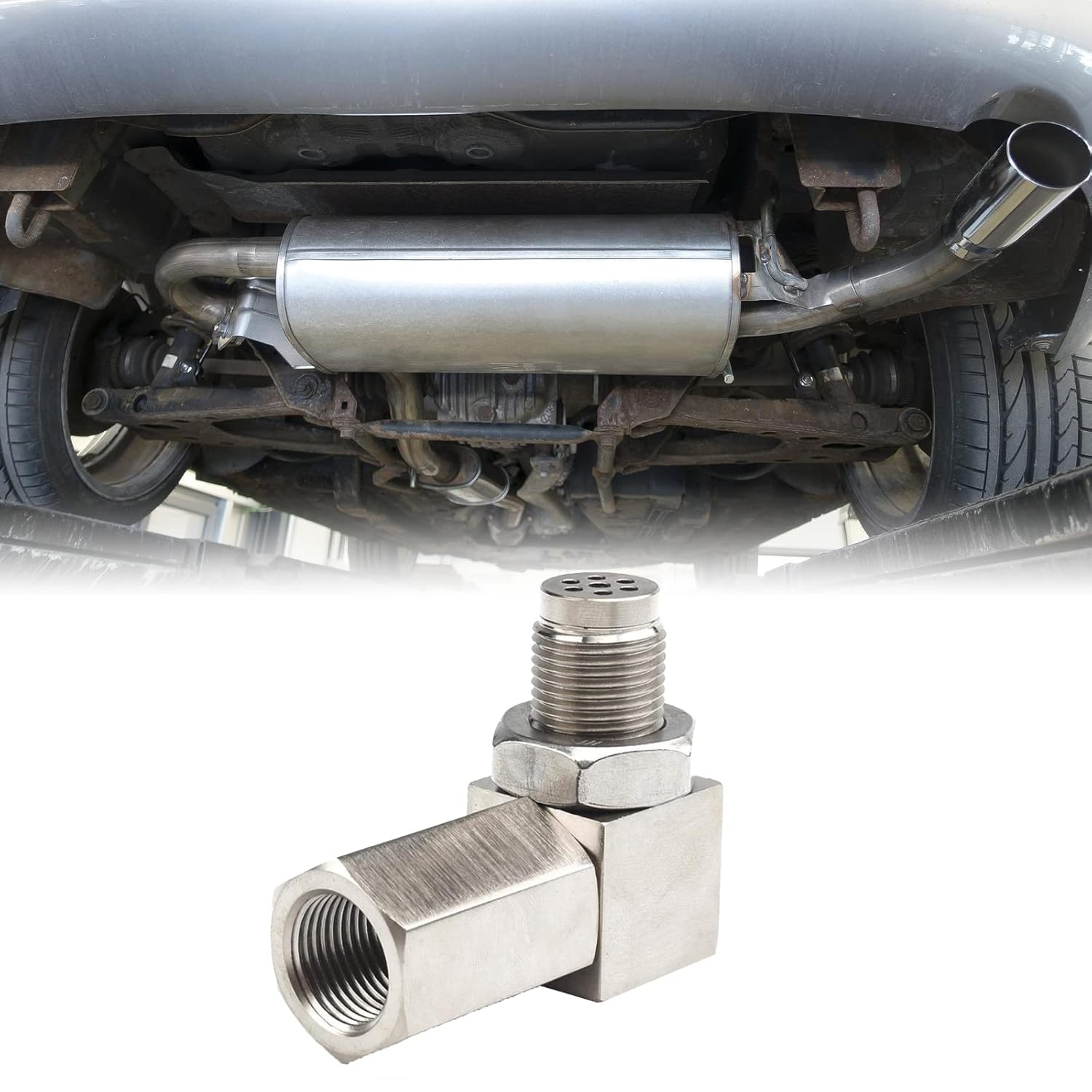 Extender oxygen sensor, 90 degrees O2 oxygen sensor Lambda probe adapter for cars, car oxygen sensor M18x1.5mm, for exhaust systems