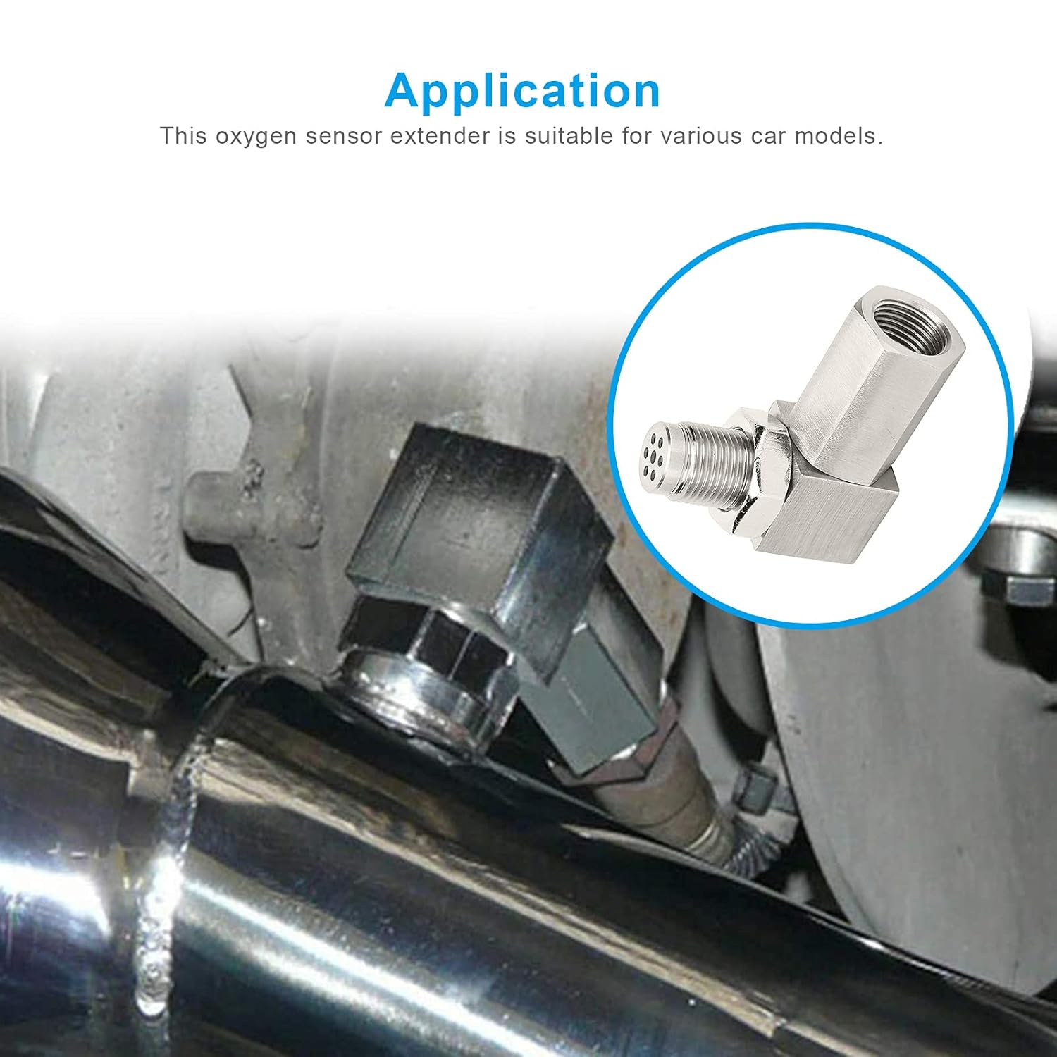 Extender oxygen sensor, 90 degrees O2 oxygen sensor Lambda probe adapter for cars, car oxygen sensor M18x1.5mm, for exhaust systems