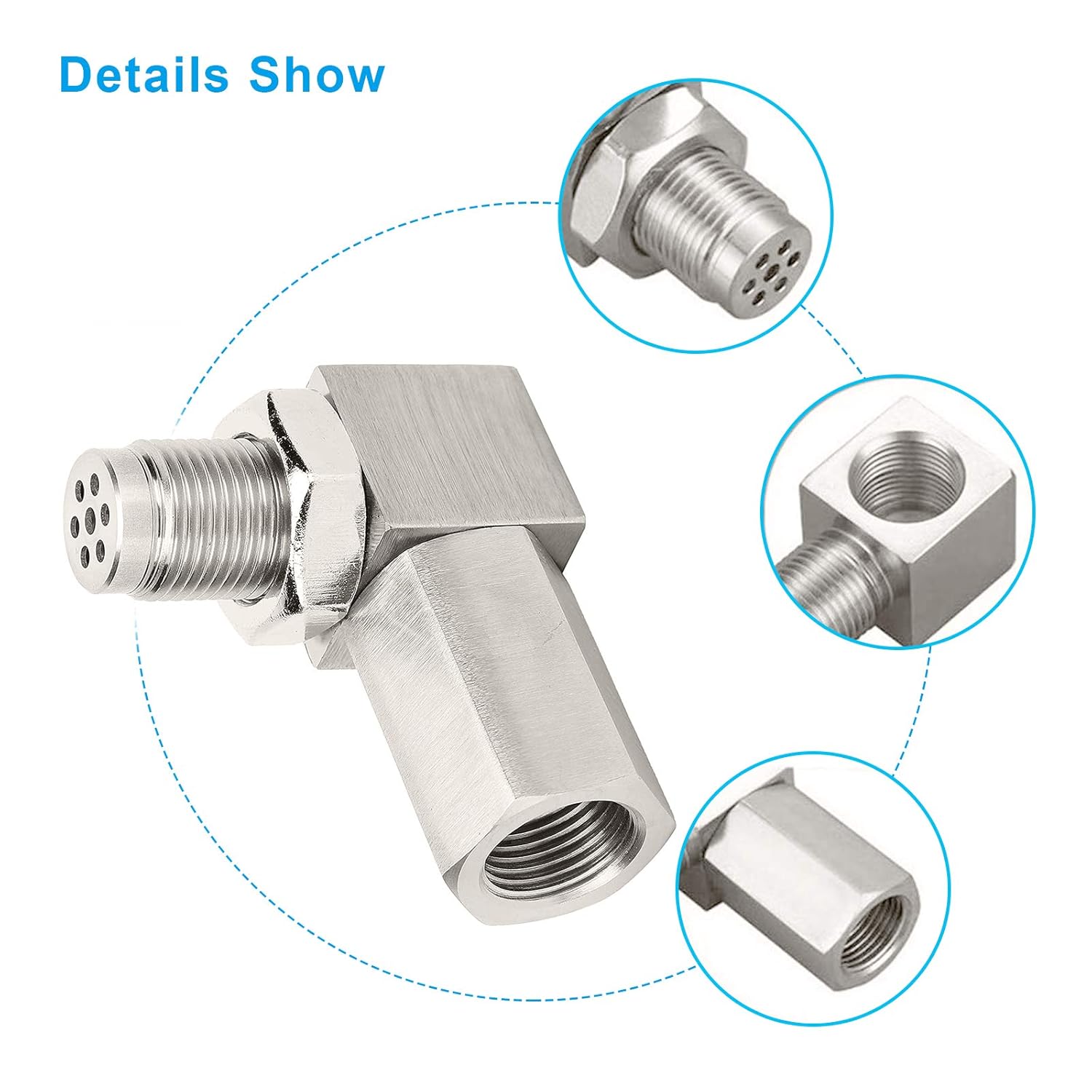 Extender oxygen sensor, 90 degrees O2 oxygen sensor Lambda probe adapter for cars, car oxygen sensor M18x1.5mm, for exhaust systems