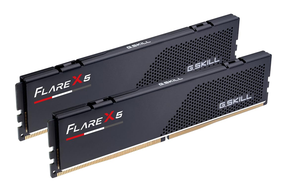 G.SKILL Flare X5 Series DDR5 RAM (AMD Expo) 64GB (2x32GB) 6000MT/s CL28-36-36-96 1.40V Desktop Computer Memory U-DIMM - Matte Black (F5-6000J2836G32GX2-FX5) 64GB (2x 32GB) DDR5-6000 CL28-36-36-96 1.40V Matte Black