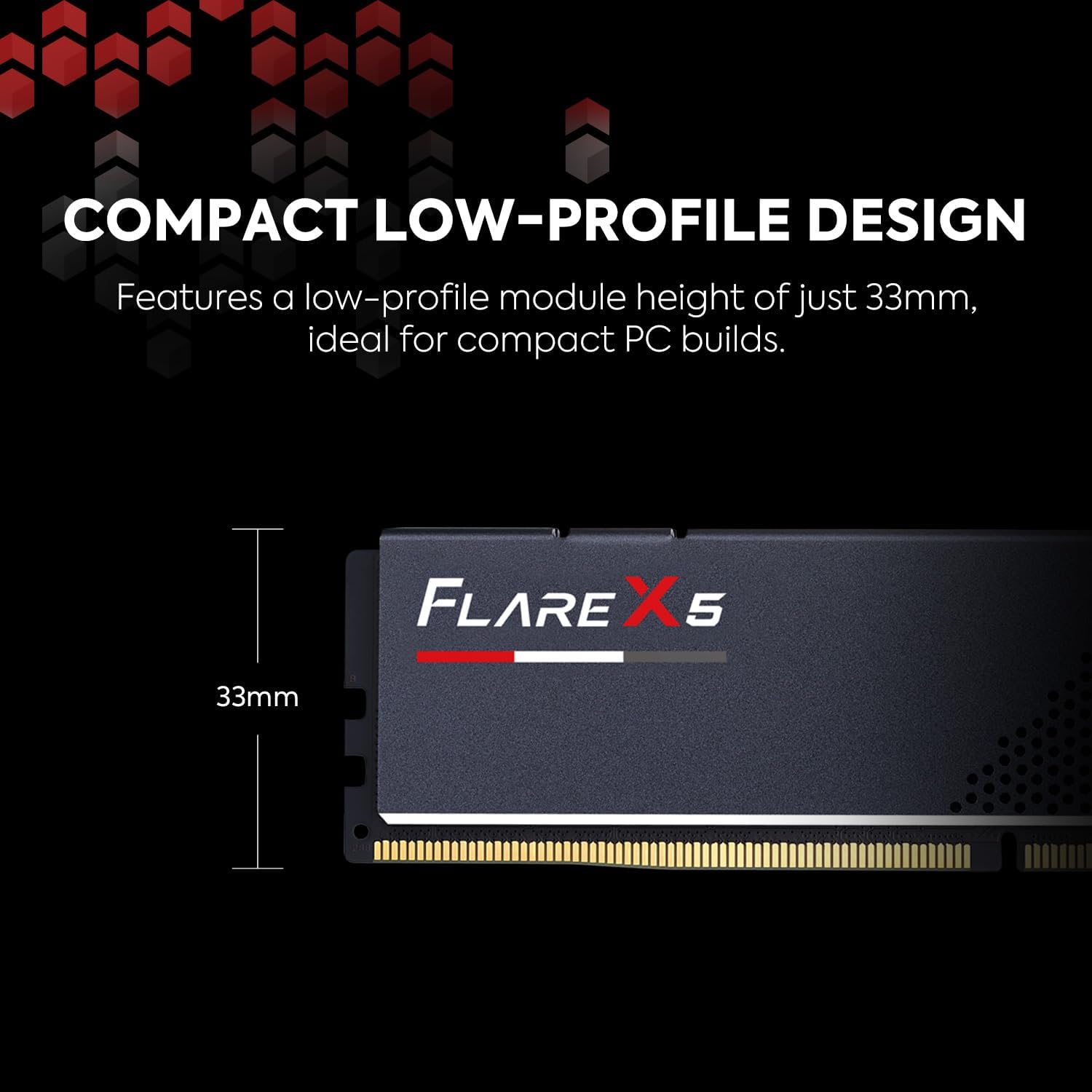 G.SKILL Flare X5 Series DDR5 RAM (AMD Expo) 64GB (2x32GB) 6000MT/s CL28-36-36-96 1.40V Desktop Computer Memory U-DIMM - Matte Black (F5-6000J2836G32GX2-FX5) 64GB (2x 32GB) DDR5-6000 CL28-36-36-96 1.40V Matte Black