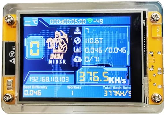 Genérico Miner of Bitcoin BTC USB Nminer | 375k/hs hashrate | Intelligent 2.8 "| Cryptocurrency mining machine only Lottery | Better than Nerd Miner V2/V3