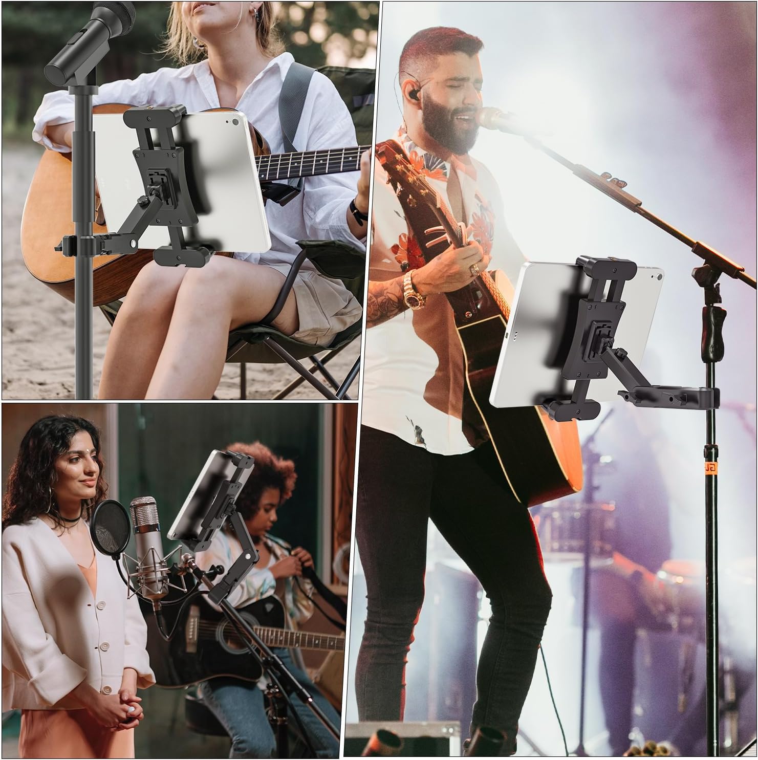 Jubor Tablet support for microphone, 360 ° adjustable auction tablet, support iPad music for iPad, iPad Pro, iPad mini, iPad Air, smartphone 4.7-13.5 "