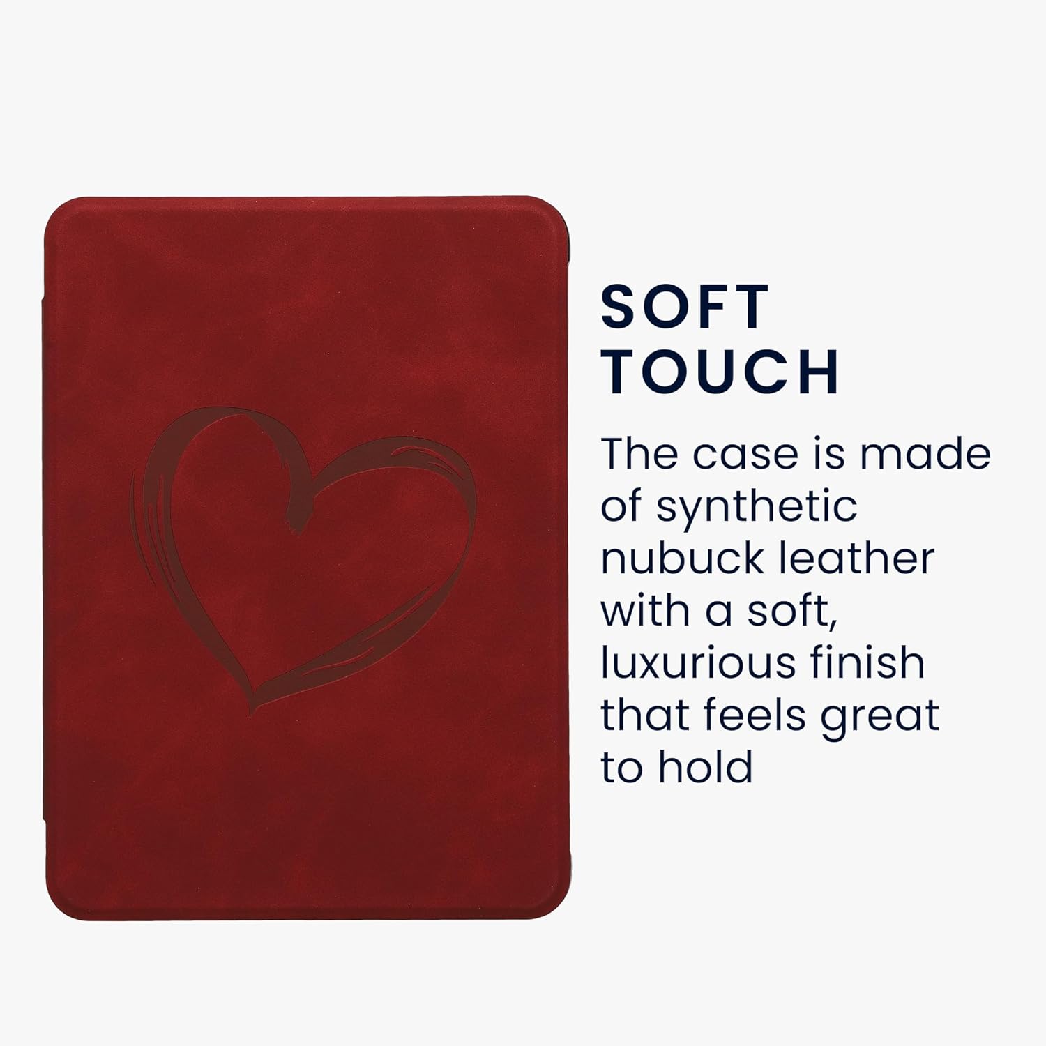 Kwmobile Ereader Case compatible with Amazon Kindle Paperwhite (2024)/Colorsoft Cover - EBOOK READER FLIP CASE - Cover magnetic Ereader Leather Po Cuore