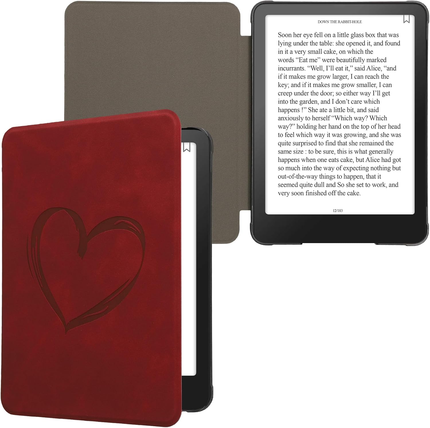 Kwmobile Ereader Case compatible with Amazon Kindle Paperwhite (2024)/Colorsoft Cover - EBOOK READER FLIP CASE - Cover magnetic Ereader Leather Po Cuore