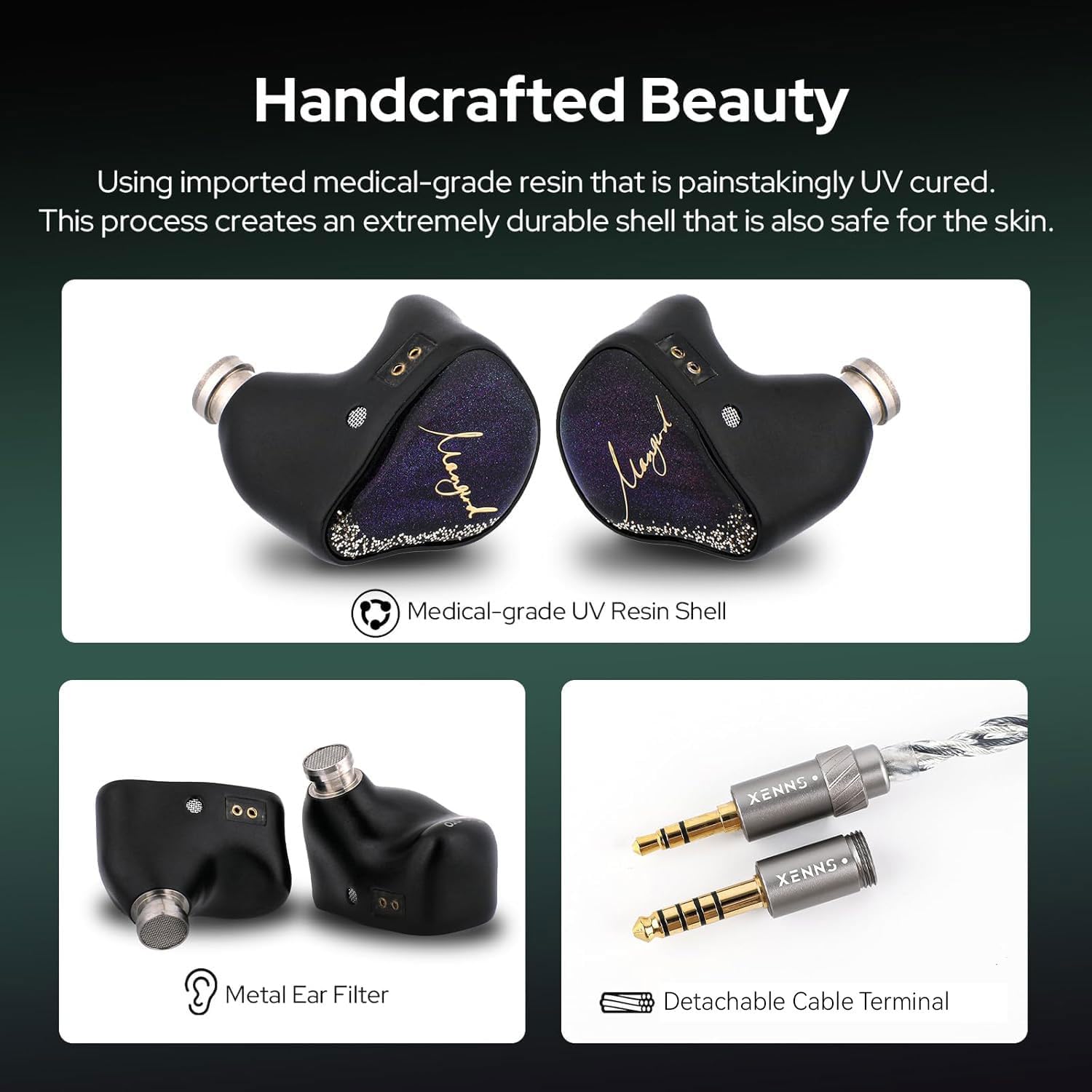 Linsoul Xenns Mangird Te Pro in Ear Monitor, 6ba+2DD Hybrid Earphone Iem, Wired Gaming Earbuds with Detachable Iem Cable For Musician Audiophile