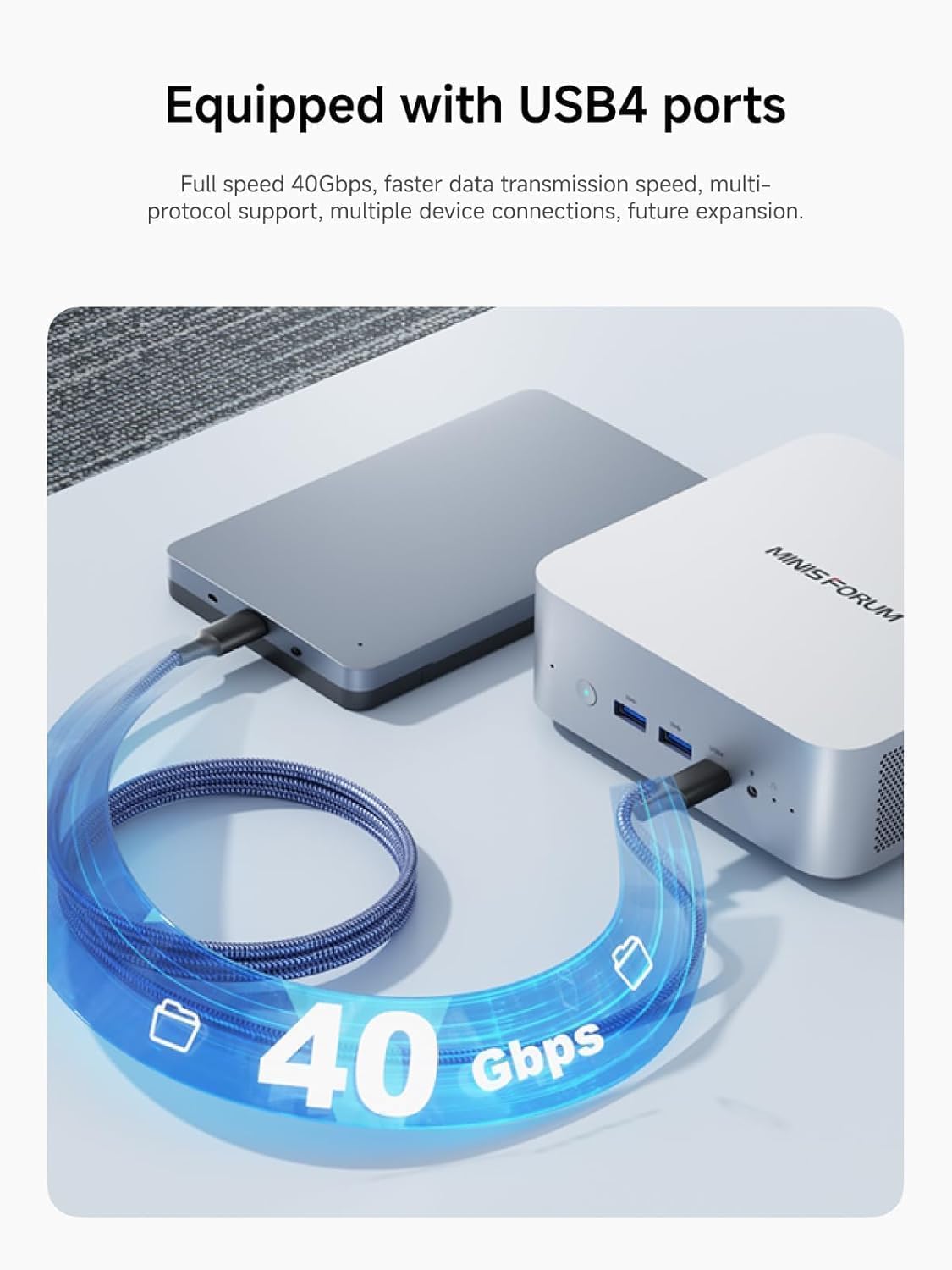Minisforum Ai X1 Mini PC, AMD Ryzen processor 7 255 8-core 16-Thread up to 4.9 GHz, AMD Radeon 780m, Barebone without DDR5 RAM/PCIe 4.0 SSD, HDMI/DP/USB4 X 2/2.5 g RJ45, USB 3.2 x 2, WiFi 7, BT5.4 X1-255 Barebone