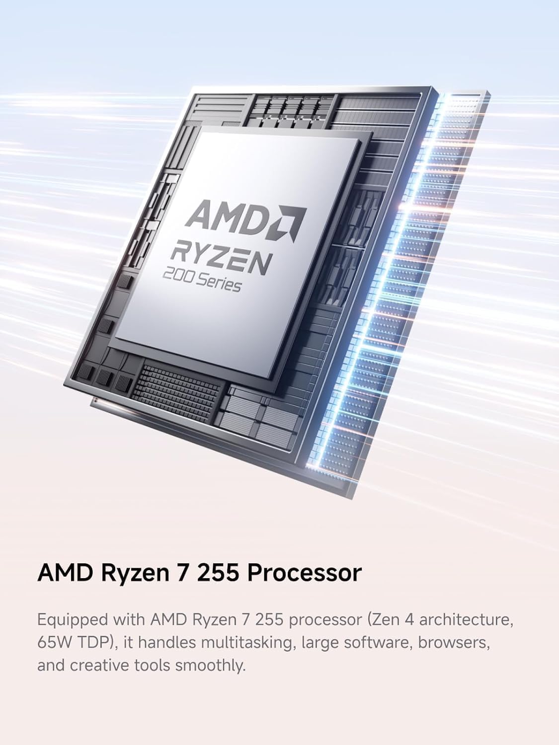 Minisforum Ai X1 Mini PC, AMD Ryzen processor 7 255 8-core 16-Thread up to 4.9 GHz, AMD Radeon 780m, Barebone without DDR5 RAM/PCIe 4.0 SSD, HDMI/DP/USB4 X 2/2.5 g RJ45, USB 3.2 x 2, WiFi 7, BT5.4 X1-255 Barebone