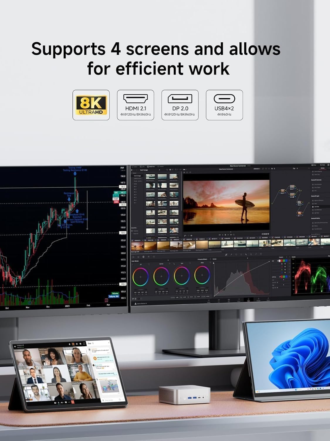 Minisforum Ai X1 Mini PC, AMD Ryzen processor 7 255 8-core 16-Thread up to 4.9 GHz, AMD Radeon 780m, Barebone without DDR5 RAM/PCIe 4.0 SSD, HDMI/DP/USB4 X 2/2.5 g RJ45, USB 3.2 x 2, WiFi 7, BT5.4 X1-255 Barebone