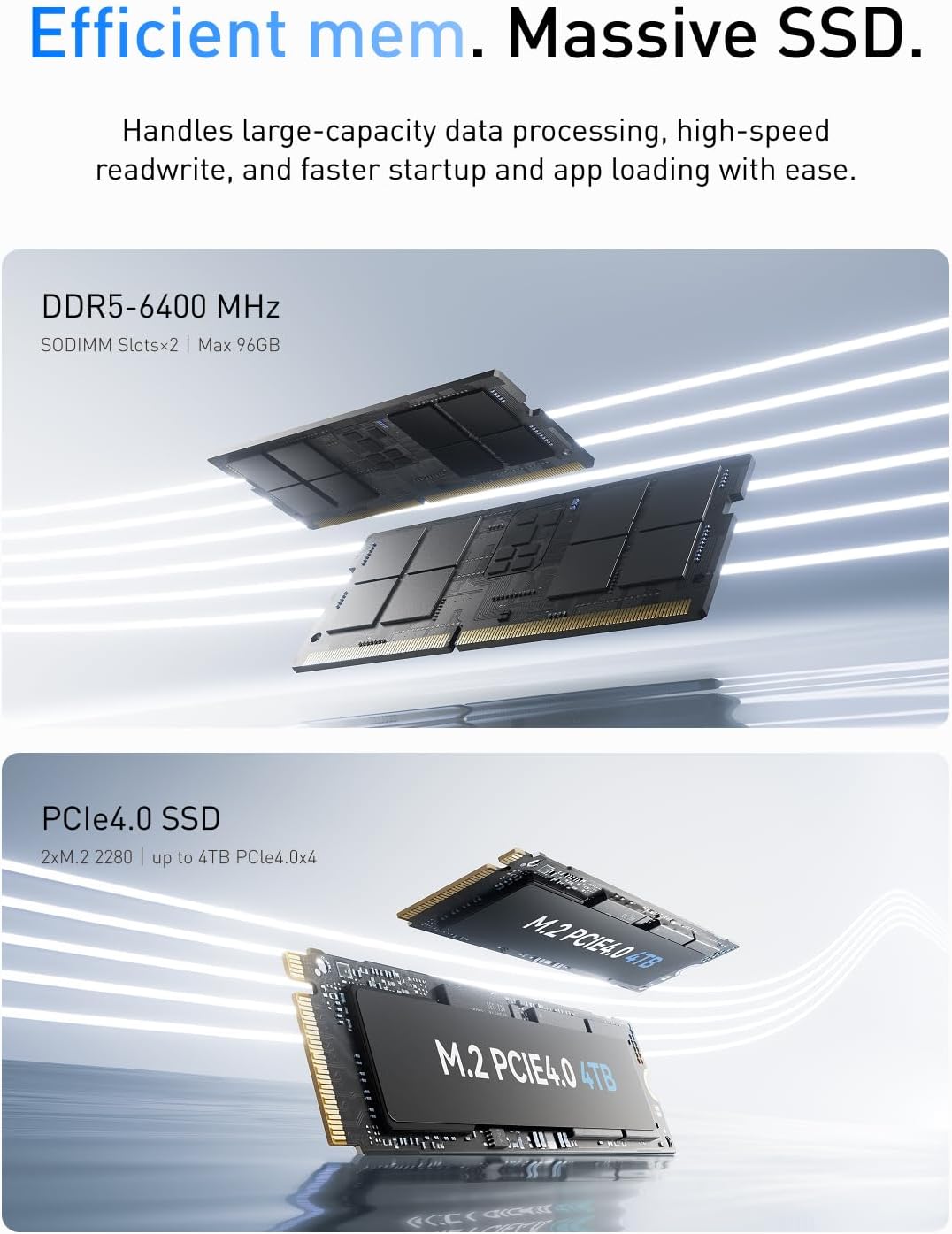 Minisforum at Mini PC M1 PRO-285H with Intel Core Ultra processor 9 285h (16C/16T, up to 5.4 GHz), Mini Computer 64 GB DDR5 PCIE4.0 SSD 2 TB, Quad display with HDMI 2.1/USB4/DP, 5 USB ports, WiFi 7 M1 PRO-285H (64+2TB)