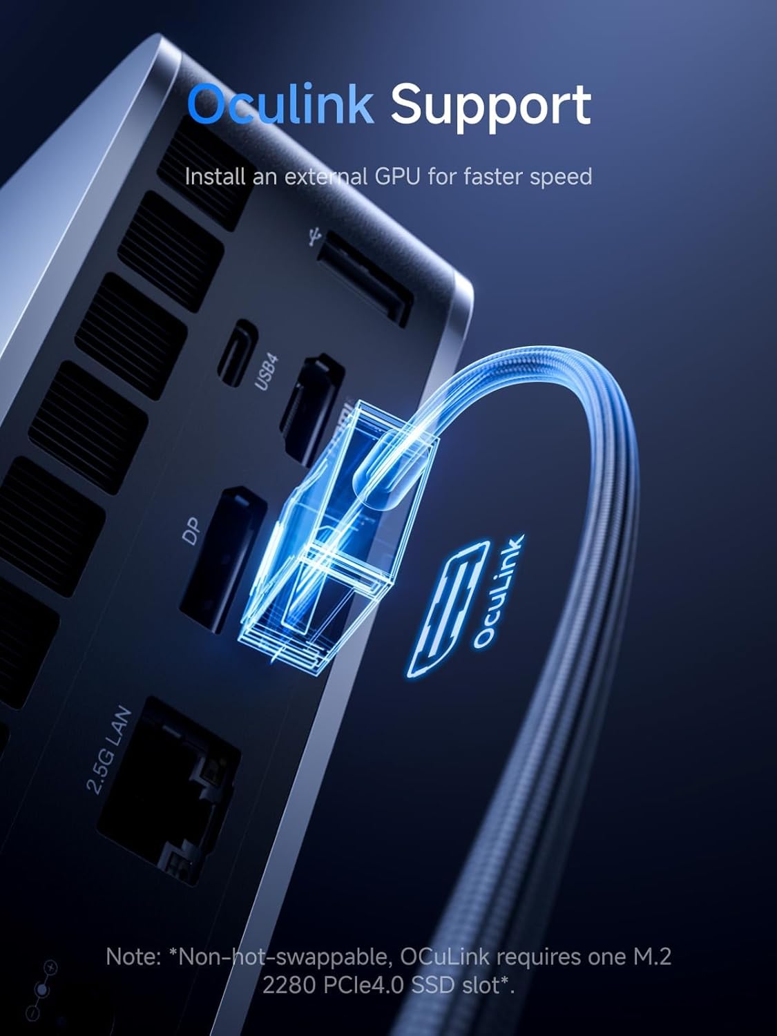 Minisforum M1 Pro-285H Mini PC, Intel Core Ultra 9 285h (16C/16T, up to 5.4GHz), 64GB DDR5, SSD PCIe 4.0 2TB, USB4, RAID, OCULINK, Wi-Fi 7, BT 5.4, Quad 4k M1 Pro-285H 64/2TB screen screen