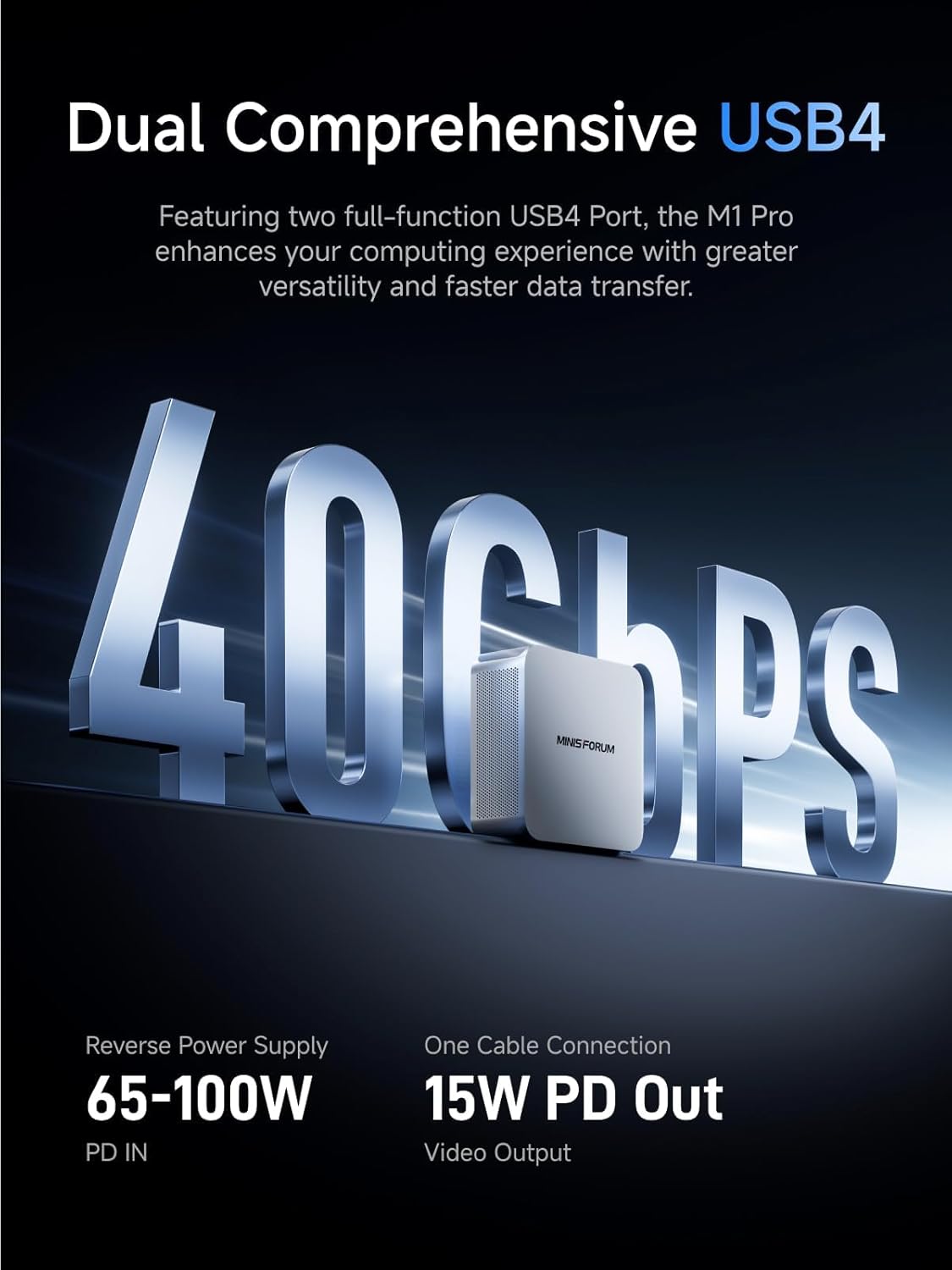 Minisforum M1 Pro-285H Mini PC, Intel Core Ultra 9 285h (16C/16T, up to 5.4GHz), 64GB DDR5, SSD PCIe 4.0 2TB, USB4, RAID, OCULINK, Wi-Fi 7, BT 5.4, Quad 4k M1 Pro-285H 64/2TB screen screen