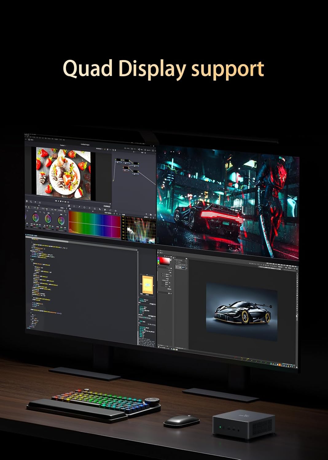 Minisforum Venus Um790 Pro Mini PC AMD Ryzen 9 7940HS JUSQU'à 5.2 GHz 64 GO DDR5 1 A SSD with AMD Radeon 780m, 4x USB3.2, 2x 2x, 2x HDMI 2.1, 2x PCIe4.0, Wi-Fi 6E /BT5.3, RJ45 2.5 G Um790 Pro 64 /1TB