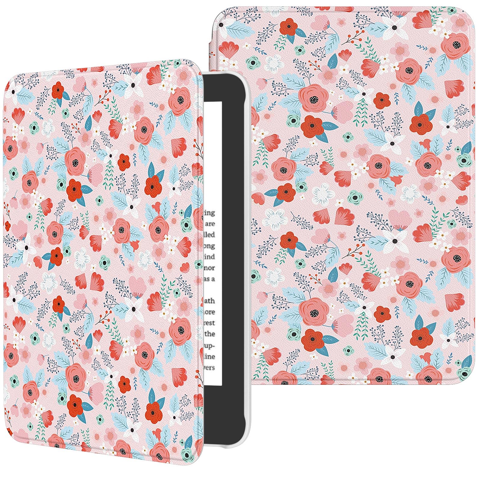 Moko Case compatible with 6 inches New Kindle 11th Generation 2024/2022 & International Version, Light Cover with Cars Wake-up/Sleep for Kindle 2024 11th Gen E-Maraod, Spring Pink