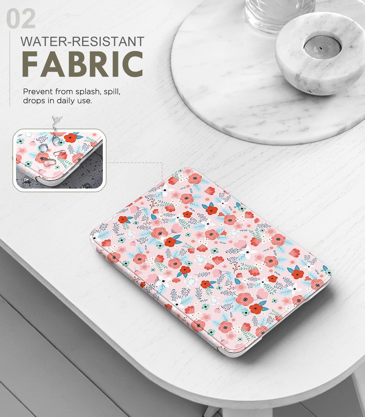 Moko Case compatible with 6 inches New Kindle 11th Generation 2024/2022 & International Version, Light Cover with Cars Wake-up/Sleep for Kindle 2024 11th Gen E-Maraod, Spring Pink