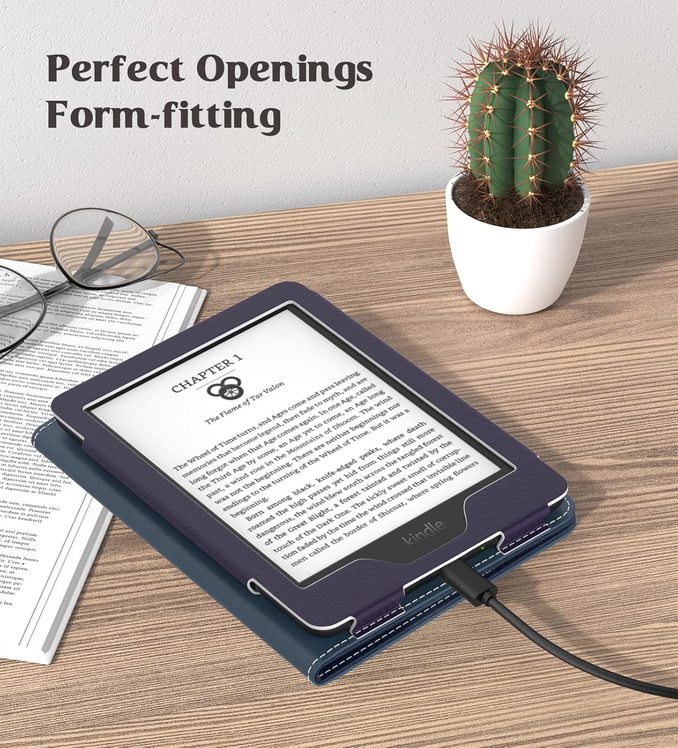 Moko Case for New Kindle of 6 "(11th generation, 2024/2022)/(10a/8th Generation, 2019/2016), Conchiglia cover in PU Iloralo with Wake/Sleep Auto Function for Kindle 2024, Gray Forest