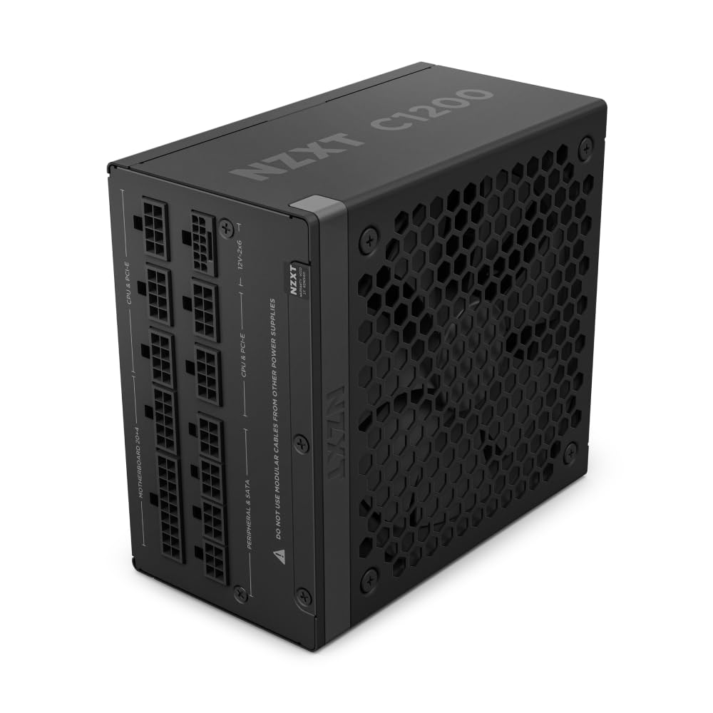 NZXT C1200 GOLD ATX 3.1 - PC power supply from fully modular gaming in reduced noise - 1200 Watt - 80 Plus Gold - 12V -2x6 connector - 100% Japanese capacitors - Black 80 Plus Gold atx 3.1 Black 1200W