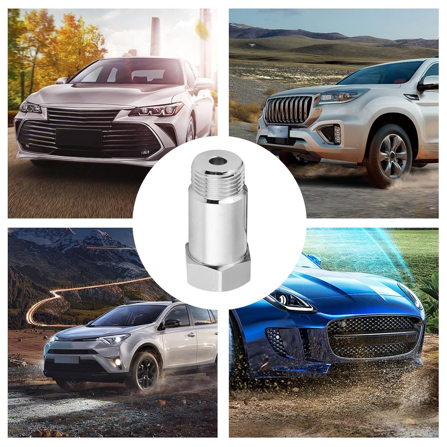 O2 Sensor Spacer, Stainless Steel Oxygen Sensor, Downstream Oxygen Sensor Connector, Auto Oxygen Sensors Connector 4.5x2.2cm for Women, Men, Adults, Present, Indoor, Outdoor