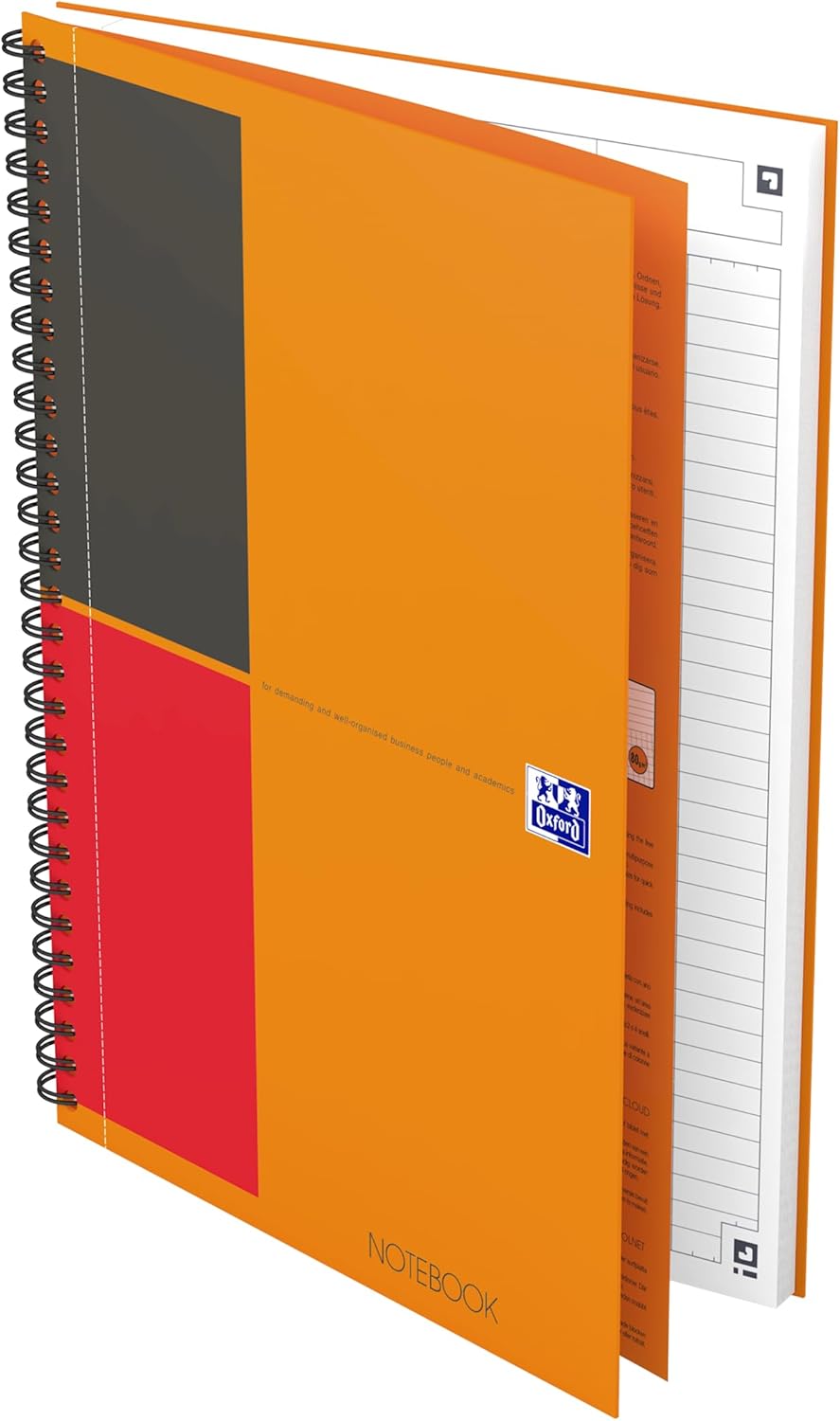 Oxford International Taccuino B5 striped, 6 mm, 160 pages, full binding, paper cover, color: orange b5 lines