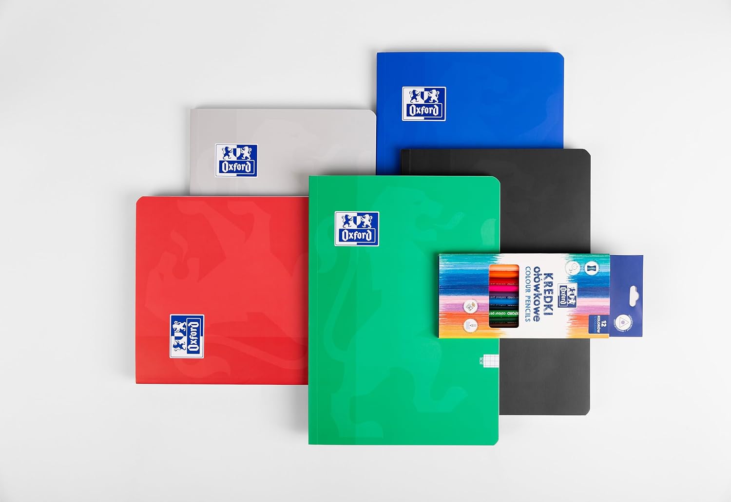 Oxford Taccuino B5, 96 sheets, checkered, pack of 5 pieces, assorted colors