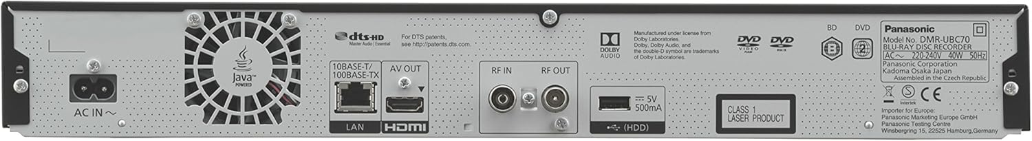 Panasonic dmr-ubc70egk blu-ray recorder 3d compatibility black single