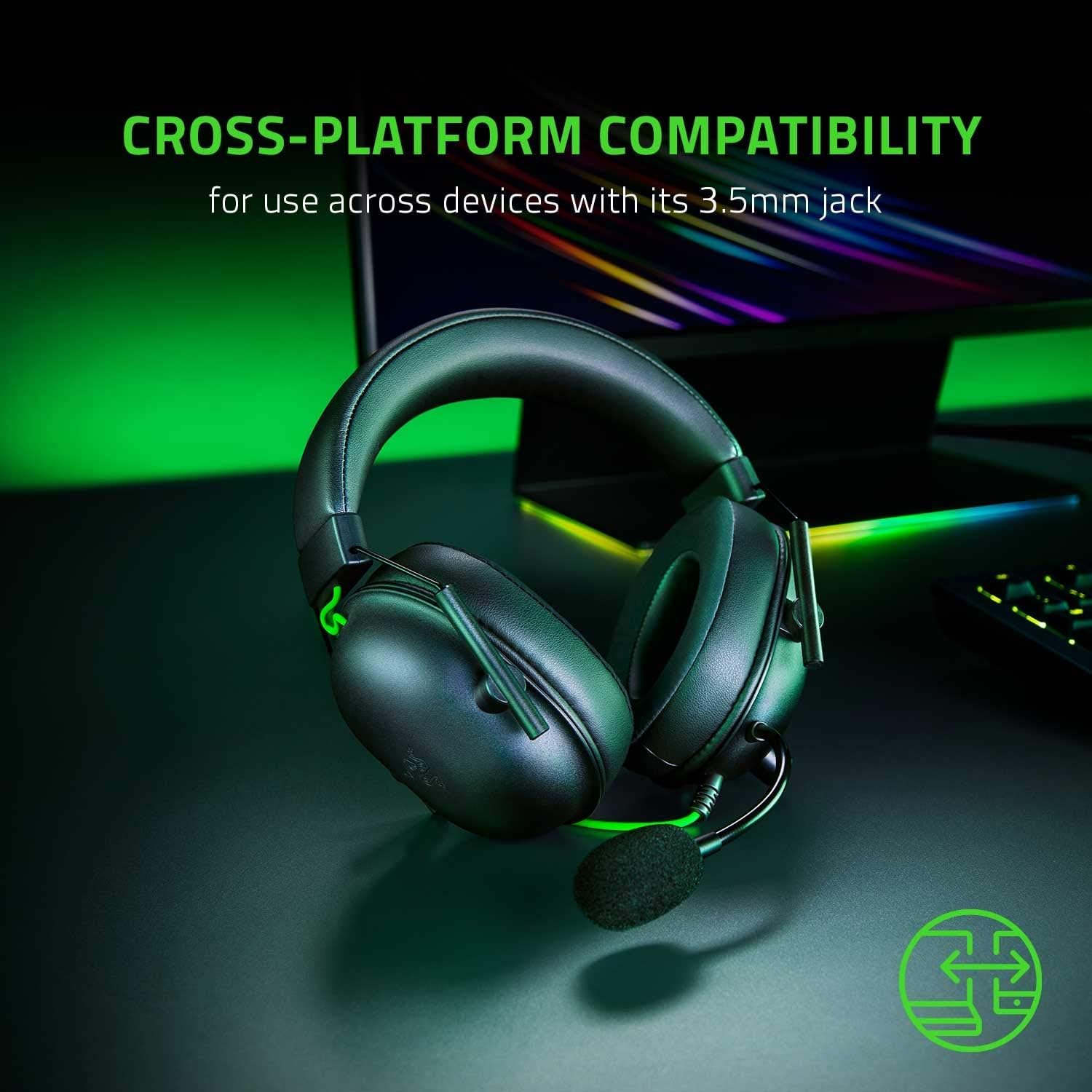 Razer BlackShark V2 X Gaming Headset: 7.1 Surround Sound - 50mm Drivers - Memory Foam Cushion - For PC, PS4, PS5, Switch - 3.5mm Audio Jack - Black Black 3.5 mm PC Headset