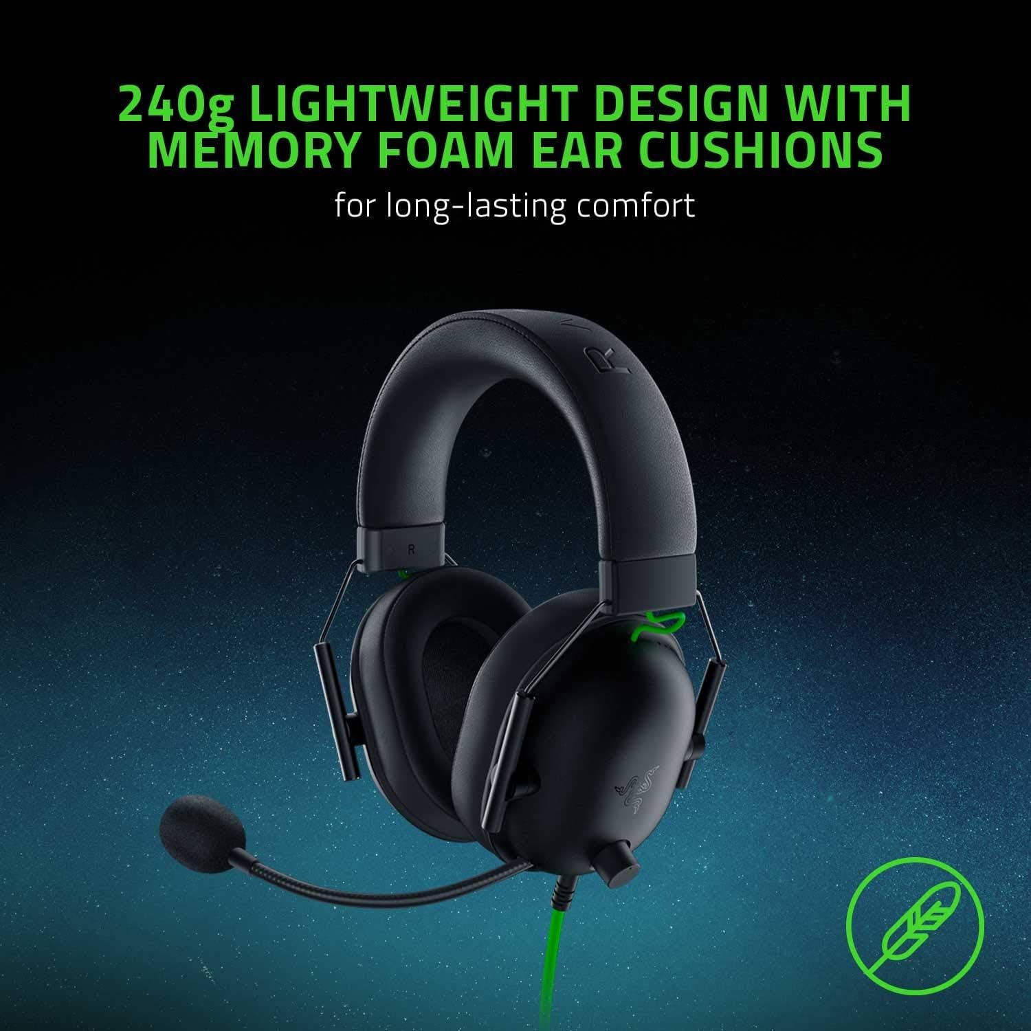 Razer BlackShark V2 X Gaming Headset: 7.1 Surround Sound - 50mm Drivers - Memory Foam Cushion - For PC, PS4, PS5, Switch - 3.5mm Audio Jack - Black Black 3.5 mm PC Headset
