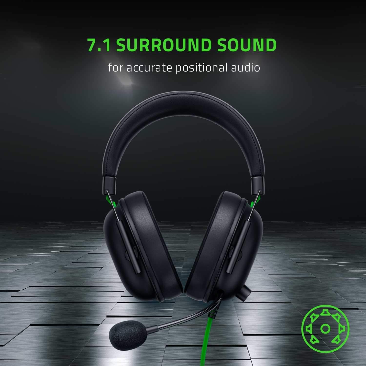 Razer BlackShark V2 X Gaming Headset: 7.1 Surround Sound - 50mm Drivers - Memory Foam Cushion - For PC, PS4, PS5, Switch - 3.5mm Audio Jack - Black Black 3.5 mm PC Headset