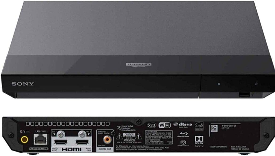 Region Free 4K UHD Blu-Ray Player Compatible With Sony UBP-X700M With UHD 4K Playback, 3D WiFi Multi Region Code Free | Blu-Ray Regions A, B, C | DVD Regions 0-8 with dynastar 6ft HDMI Bundle