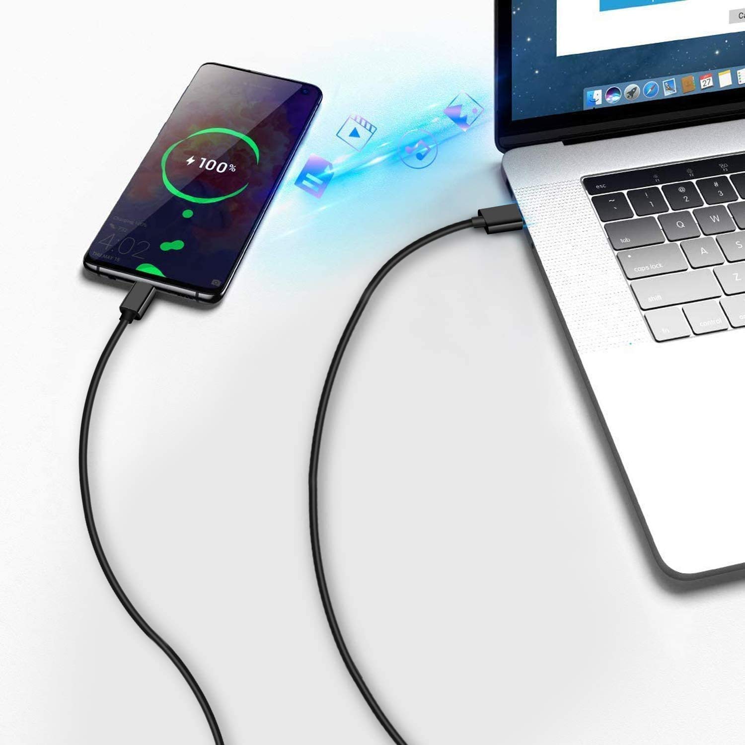 Replacement USB charging data cable for mobile phones and tablets, Kindle and Kobo e-book readers, white paper, fire, Fire HD before 2021