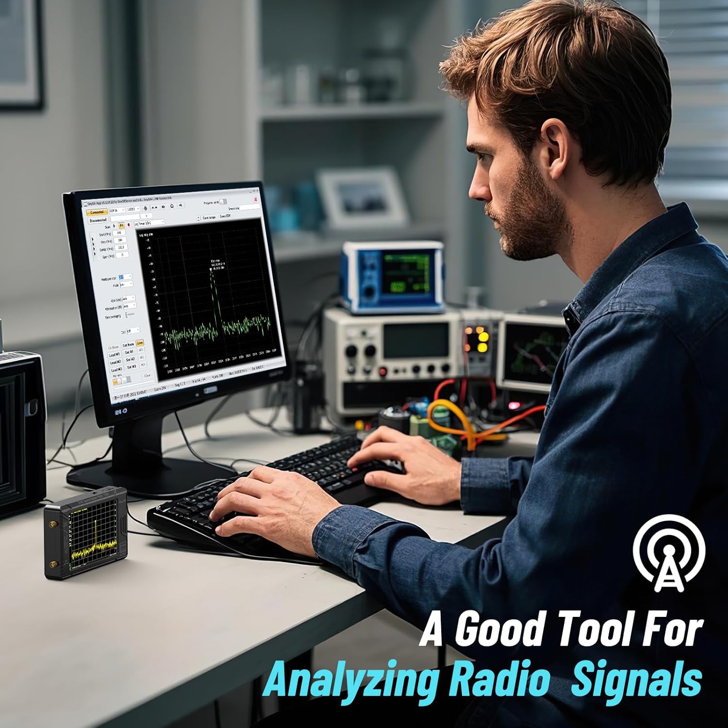SeeSii TinySA Ultra+ ZS407 7.3GHz Spectrum Analyzer: 2025 Upgraded 4 Inch HW V0.5.4 100kHz-7.3GHz Handheld Tiny Frequency Analyzer - 2-in-1 RF Signal Generator 100kHz to 900MHz MF/HF/VHF UHF 7.3GHz ZS407